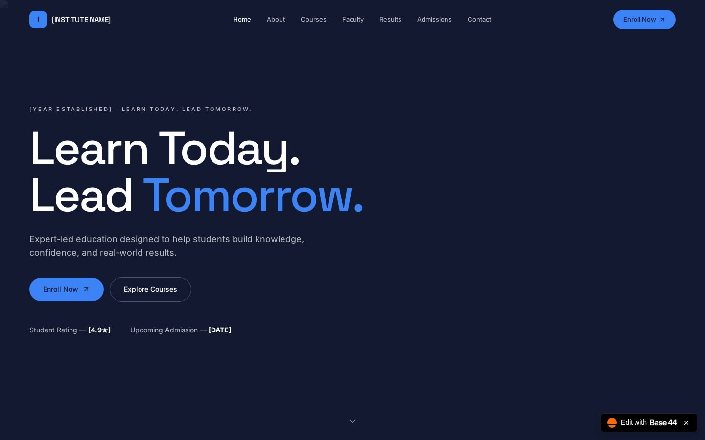 EDUCATIONAL INSTITUTE WEBSITE — education website concept by Quantiva Solutions