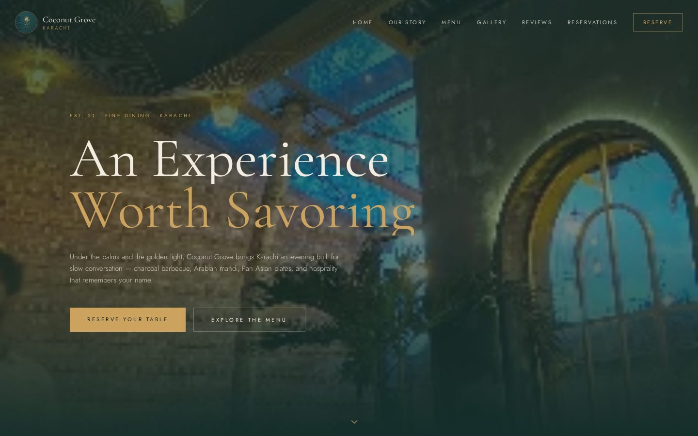RESTAURANT EXPERIENCE — restaurant website concept by Quantiva Solutions