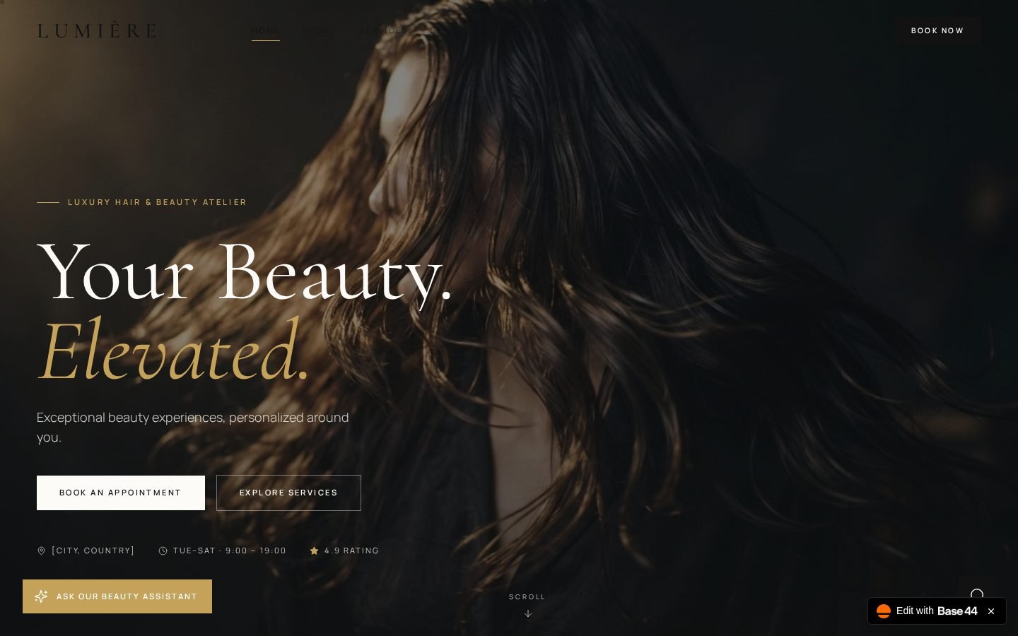 SALON WEBSITE — beauty website concept by Quantiva Solutions